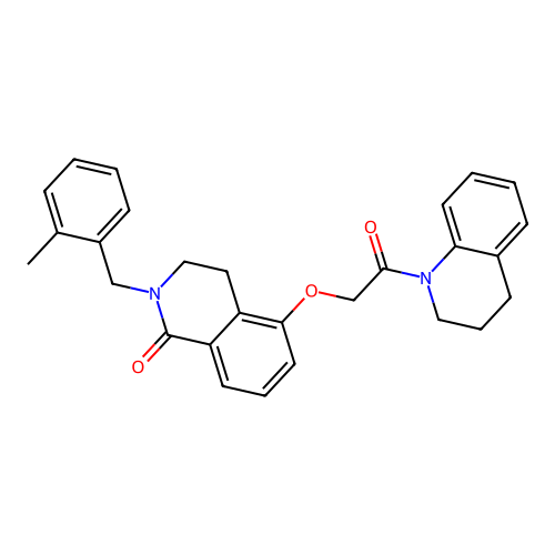 2-[(2-methylphenyl)methyl]-5-[2-oxo-2-(1,2,3,4-tetrahydroquinolin-1-yl)ethoxy]-1,2,3,4-tetrahydroisoquinolin-1-one structure