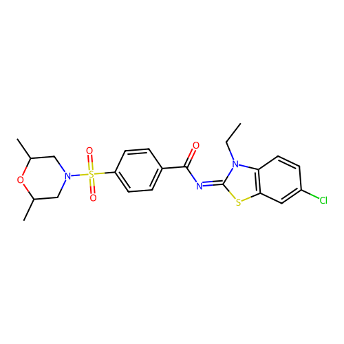 (Z)-N-(6-chloro-3-ethylbenzo[d]thiazol-2(3H)-ylidene)-4-((2,6-dimethylmorpholino)sulfonyl)benzamide structure