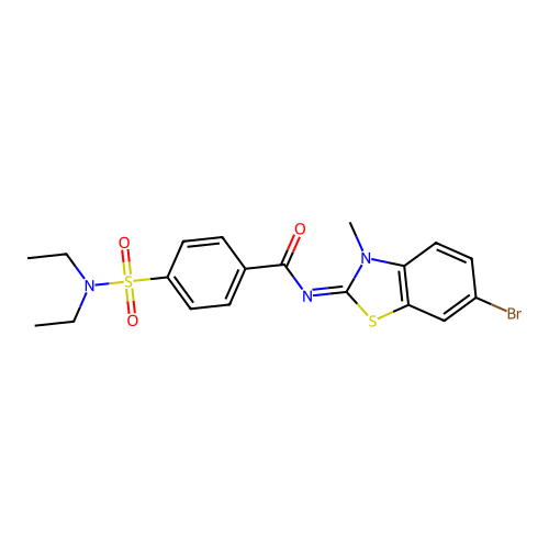 N-(6-bromo-3-methyl-1,3-benzothiazol-2-ylidene)-4-(diethylsulfamoyl)benzamide structure