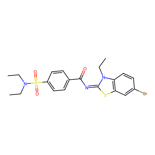 N-(6-bromo-3-ethyl-1,3-benzothiazol-2-ylidene)-4-(diethylsulfamoyl)benzamide structure