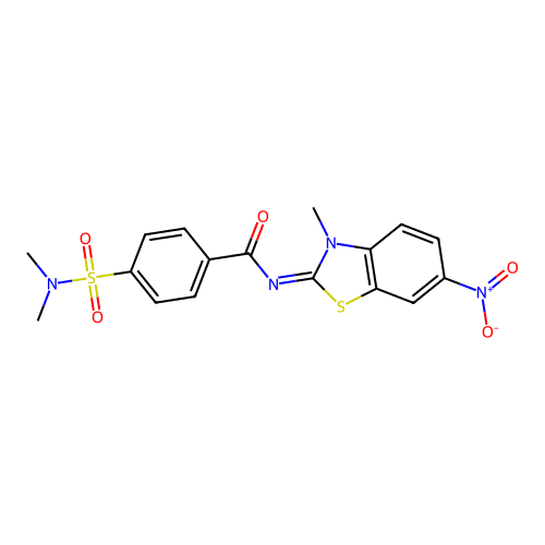 (E)-4-(N,N-dimethylsulfamoyl)-N-(3-methyl-6-nitrobenzo[d]thiazol-2(3H)-ylidene)benzamide structure