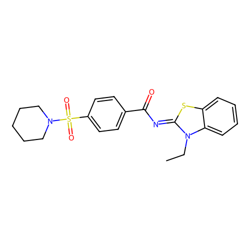 (Z)-N-(3-ethylbenzo[d]thiazol-2(3H)-ylidene)-4-(piperidin-1-ylsulfonyl)benzamide structure