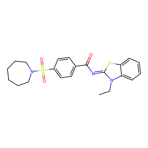 (Z)-4-(azepan-1-ylsulfonyl)-N-(3-ethylbenzo[d]thiazol-2(3H)-ylidene)benzamide structure