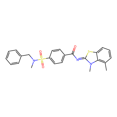 4-[benzyl(methyl)sulfamoyl]-N-(3,4-dimethyl-1,3-benzothiazol-2-ylidene)benzamide structure