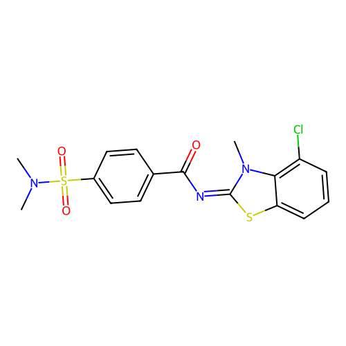 N-(4-chloro-3-methyl-1,3-benzothiazol-2-ylidene)-4-(dimethylsulfamoyl)benzamide structure