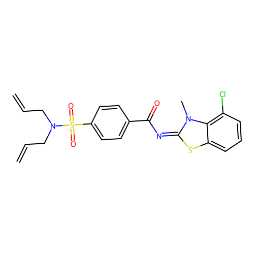 (E)-N-(4-chloro-3-methylbenzo[d]thiazol-2(3H)-ylidene)-4-(N,N-diallylsulfamoyl)benzamide structure