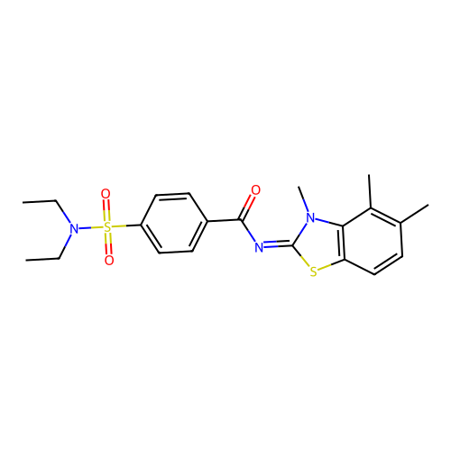 4-(diethylsulfamoyl)-N-(3,4,5-trimethyl-1,3-benzothiazol-2-ylidene)benzamide structure
