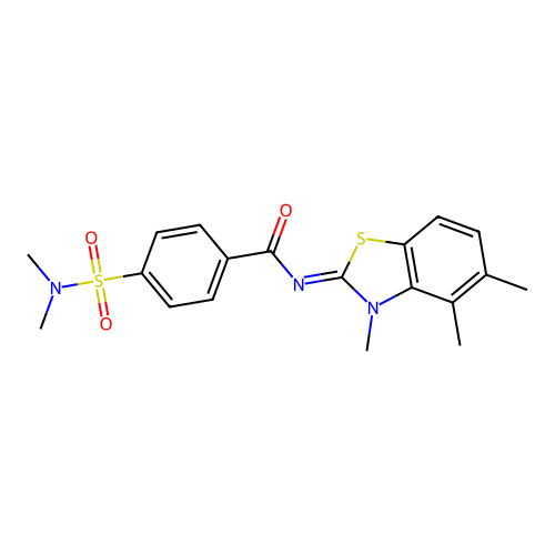 4-(dimethylsulfamoyl)-N-(3,4,5-trimethyl-1,3-benzothiazol-2-ylidene)benzamide structure