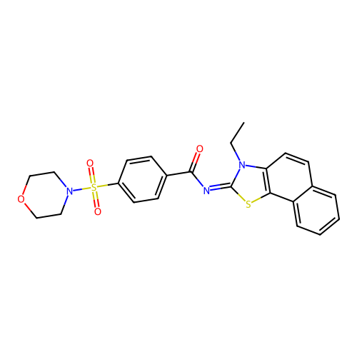 N-(3-ethylbenzo[g][1,3]benzothiazol-2-ylidene)-4-morpholin-4-ylsulfonylbenzamide structure