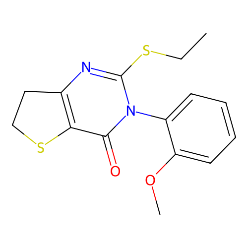 2-(ethylthio)-3-(2-methoxyphenyl)-6,7-dihydrothieno[3,2-d]pyrimidin-4(3H)-one structure