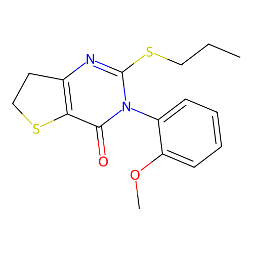 3-(2-methoxyphenyl)-2-(propylthio)-6,7-dihydrothieno[3,2-d]pyrimidin-4(3H)-one structure