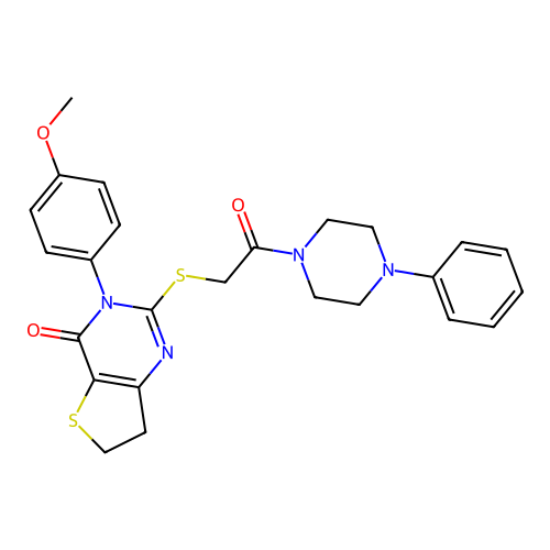3-(4-methoxyphenyl)-2-{[2-oxo-2-(4-phenylpiperazin-1-yl)ethyl]sulfanyl}-3H,4H,6H,7H-thieno[3,2-d]pyrimidin-4-one structure