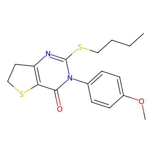 2-(butylthio)-3-(4-methoxyphenyl)-6,7-dihydrothieno[3,2-d]pyrimidin-4(3H)-one structure
