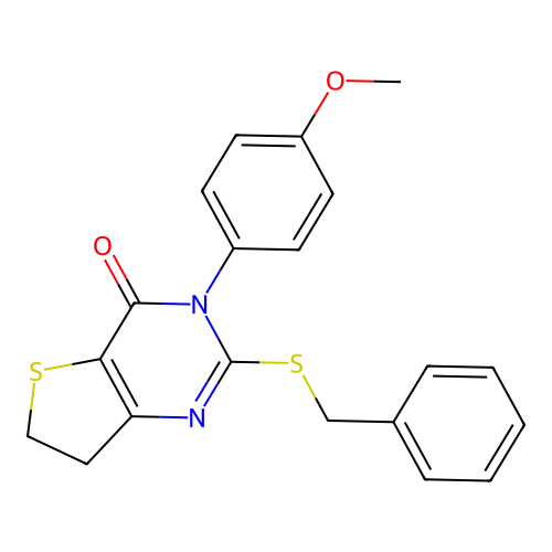 2-(benzylthio)-3-(4-methoxyphenyl)-6,7-dihydrothieno[3,2-d]pyrimidin-4(3H)-one structure