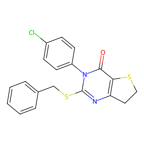 2-(benzylthio)-3-(4-chlorophenyl)-6,7-dihydrothieno[3,2-d]pyrimidin-4(3H)-one structure
