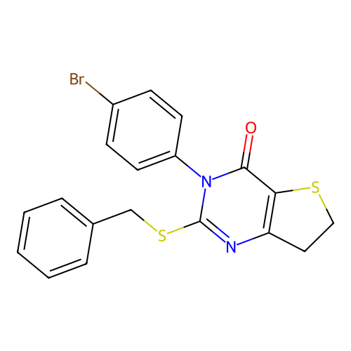 2-(benzylthio)-3-(4-bromophenyl)-6,7-dihydrothieno[3,2-d]pyrimidin-4(3H)-one structure