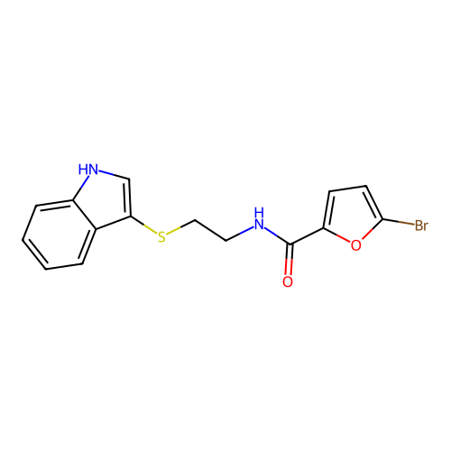 5-bromo-N-[2-(1H-indol-3-ylsulfanyl)ethyl]furan-2-carboxamide structure