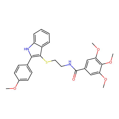 3,4,5-TRIMETHOXY-N-(2-{[2-(4-METHOXYPHENYL)-1H-INDOL-3-YL]SULFANYL}ETHYL)BENZAMIDE structure