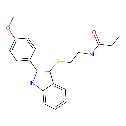 N-(2-{[2-(4-Methoxyphenyl)-1H-indol-3-YL]sulfanyl}ethyl)propanamide structure