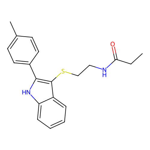 N-(2-{[2-(4-Methylphenyl)-1H-indol-3-YL]sulfanyl}ethyl)propanamide structure