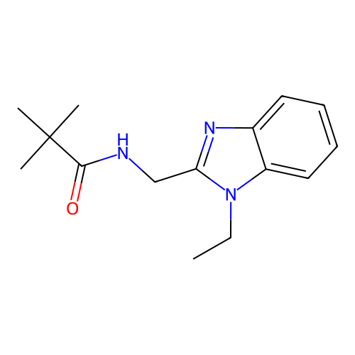 N-[(1-ethylbenzimidazol-2-yl)methyl]-2,2-dimethylpropanamide structure