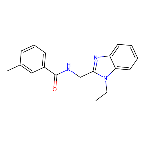 N-[(1-ethylbenzimidazol-2-yl)methyl]-3-methylbenzamide structure
