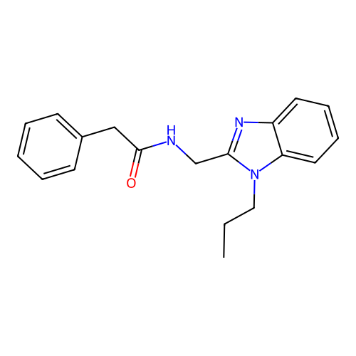 2-phenyl-N-[(1-propylbenzimidazol-2-yl)methyl]acetamide structure