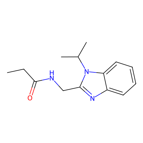 N-[(1-propan-2-ylbenzimidazol-2-yl)methyl]propanamide structure