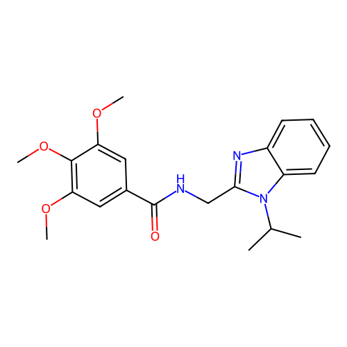 3,4,5-trimethoxy-N-{[1-(propan-2-yl)-1H-benzimidazol-2-yl]methyl}benzamide structure
