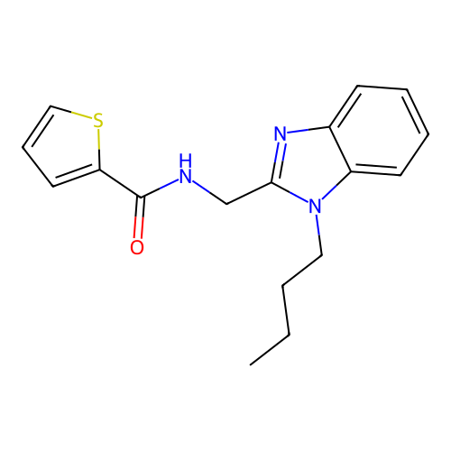 N-[(1-butylbenzimidazol-2-yl)methyl]thiophene-2-carboxamide structure