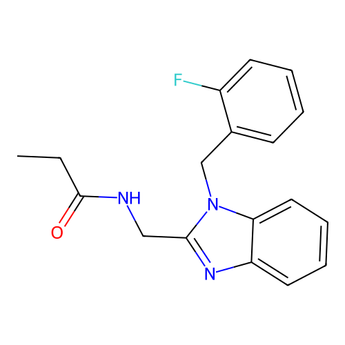 N-{[1-(2-fluorobenzyl)-1H-benzimidazol-2-yl]methyl}propanamide structure
