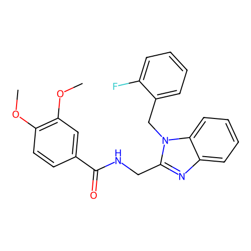 N-{[1-(2-fluorobenzyl)-1H-benzimidazol-2-yl]methyl}-3,4-dimethoxybenzamide structure