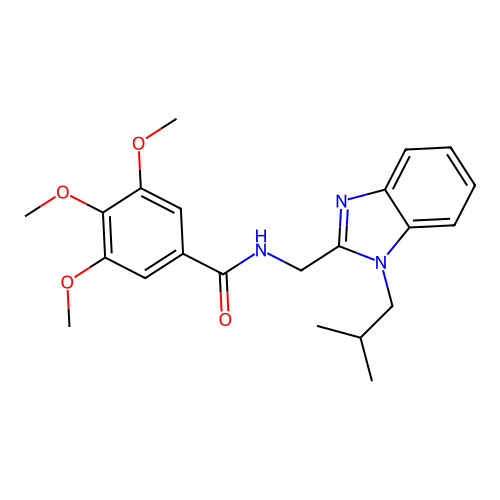 3,4,5-trimethoxy-N-{[1-(2-methylpropyl)-1H-benzimidazol-2-yl]methyl}benzamide structure