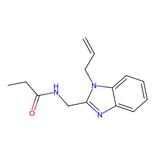 N-[(1-prop-2-enylbenzimidazol-2-yl)methyl]propanamide structure