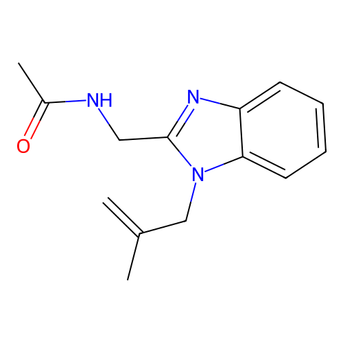 N-[[1-(2-methylprop-2-enyl)benzimidazol-2-yl]methyl]acetamide structure