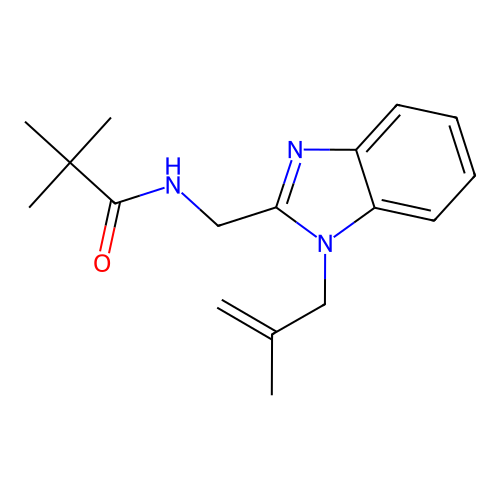 2,2-dimethyl-N-[[1-(2-methylprop-2-enyl)benzimidazol-2-yl]methyl]propanamide structure