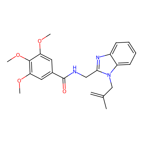 3,4,5-trimethoxy-N-((1-(2-methylallyl)-1H-benzo[d]imidazol-2-yl)methyl)benzamide structure