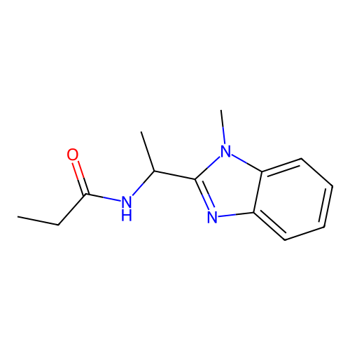 N-[1-(1-methyl-1H-benzimidazol-2-yl)ethyl]propanamide structure