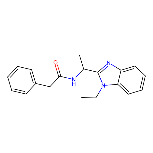 N-[1-(1-ethyl-1H-benzimidazol-2-yl)ethyl]-2-phenylacetamide structure
