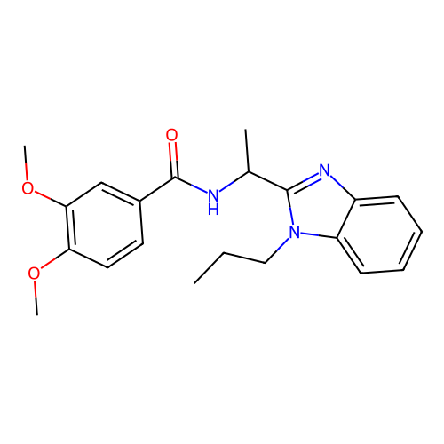 3,4-dimethoxy-N-[1-(1-propylbenzimidazol-2-yl)ethyl]benzamide structure