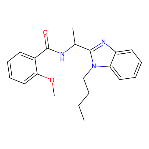 N-[1-(1-butyl-1H-1,3-benzodiazol-2-yl)ethyl]-2-methoxybenzamide structure