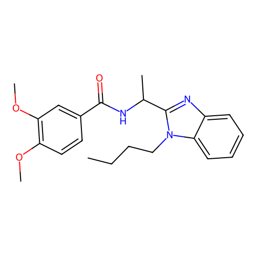 N-[1-(1-butylbenzimidazol-2-yl)ethyl]-3,4-dimethoxybenzamide structure