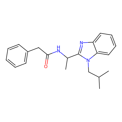 N-(1-(1-isobutyl-1H-benzo[d]imidazol-2-yl)ethyl)-2-phenylacetamide structure