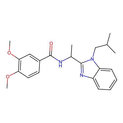 3,4-dimethoxy-N-{1-[1-(2-methylpropyl)-1H-benzimidazol-2-yl]ethyl}benzamide structure