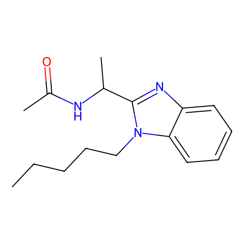 N-[1-(1-pentyl-1H-benzimidazol-2-yl)ethyl]acetamide structure