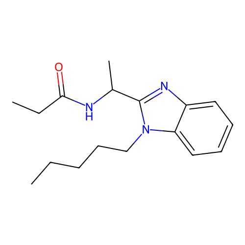 N-[(1-pentylbenzimidazol-2-yl)ethyl]propanamide structure
