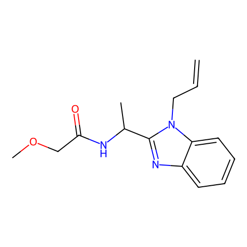 2-methoxy-N-[1-(1-prop-2-enylbenzimidazol-2-yl)ethyl]acetamide structure