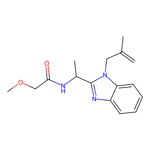 2-methoxy-N-[1-[1-(2-methylprop-2-enyl)benzimidazol-2-yl]ethyl]acetamide structure