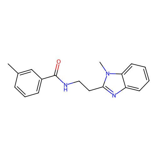 3-methyl-N-[2-(1-methylbenzimidazol-2-yl)ethyl]benzamide structure