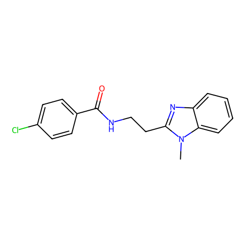 4-chloro-N-[2-(1-methylbenzimidazol-2-yl)ethyl]benzamide structure